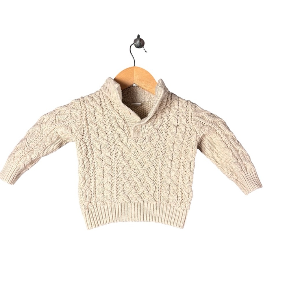 Baby Gap Cream Cable Knit Mock Neck Sweater â 12â18 Months